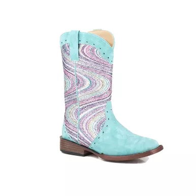 ROPER Little Girls Glitter Swirl Padded Boots