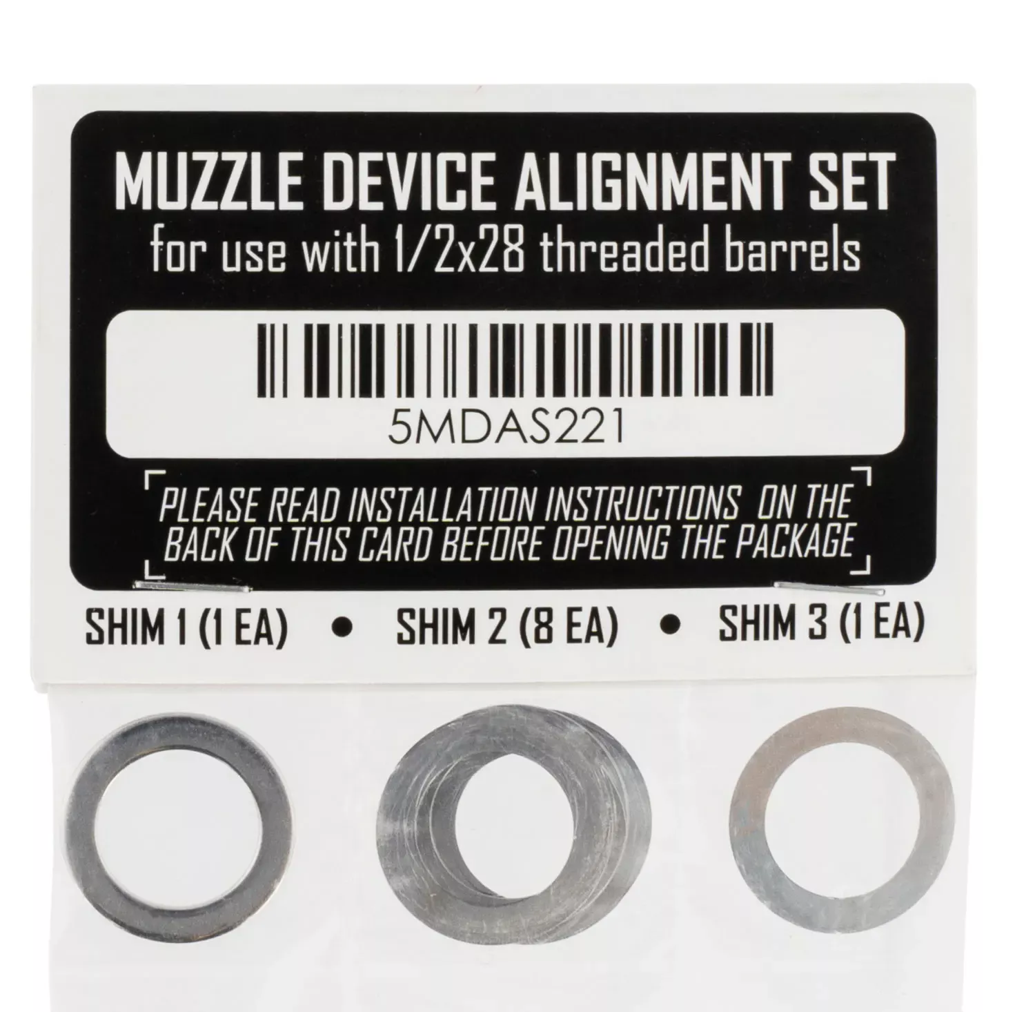 Rugged Suppressor Shim Kitfor 1/2"-28 tpi