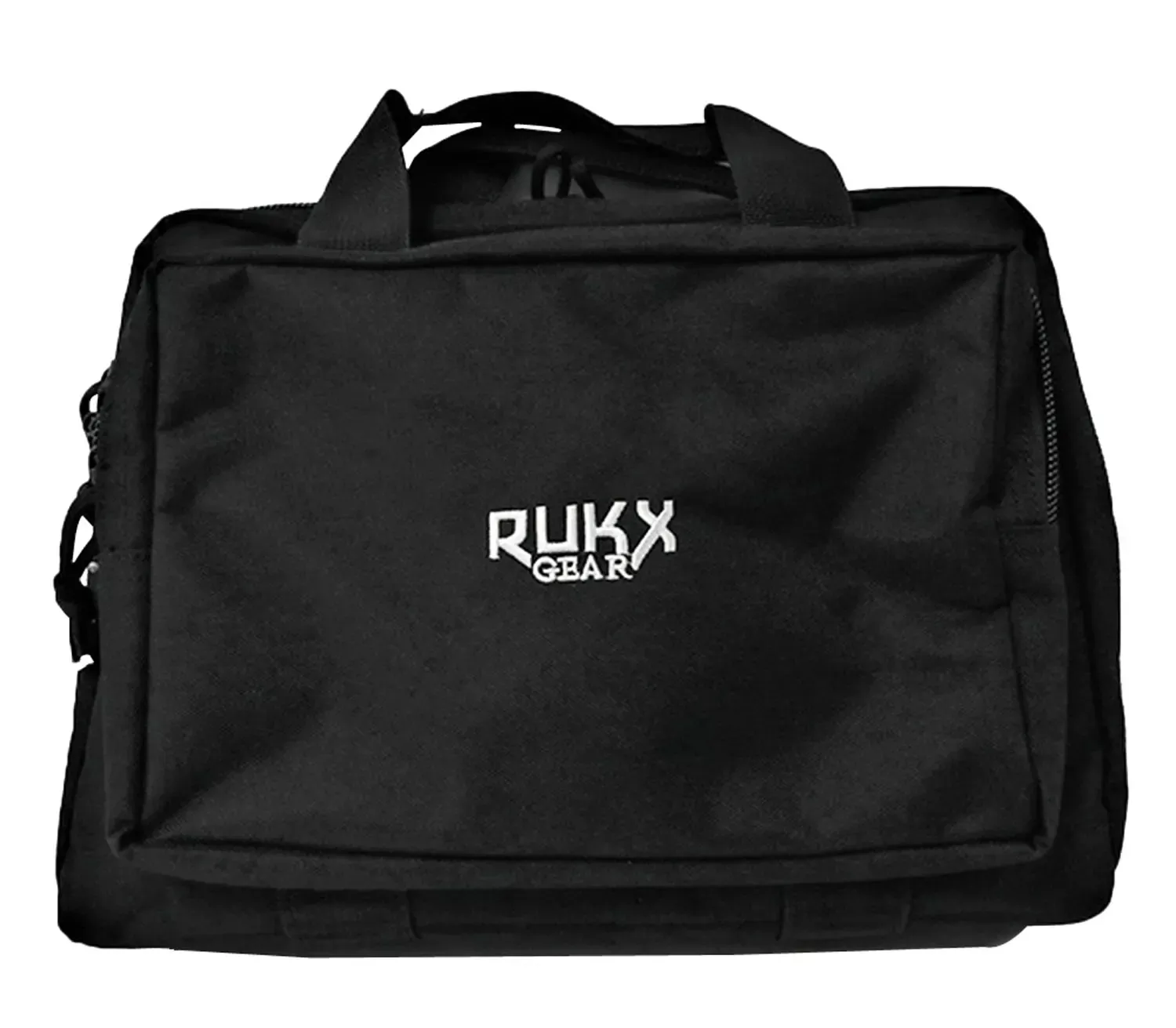 Rukx Gear Double PistolWater Resistant Black 600D Polyester with Ammo & Range Tool Compartments, Non-Rust Zippers & Convenient Carry Handle 12.50 x 9.50″ x 4.50″ Interior Dimensions”