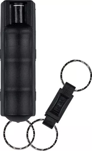 Sabre 3-in-1 Key Chain Pepper Spray Black Hardcase With Quick Release Key Ring