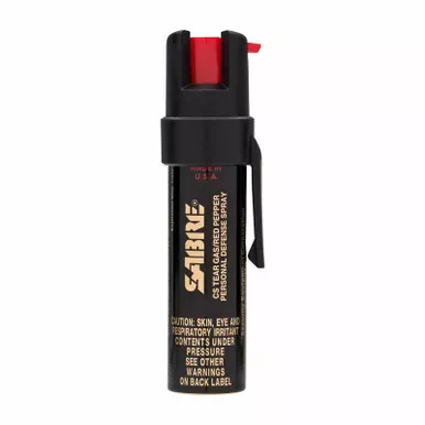 Sabre P-22 Defense Pepper Spray Unit w/ Attachment Clip, Black