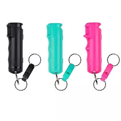 Sabre Red Pepper Gel Flip Top Spray w/ Quick-Release Whilste & Key Ring