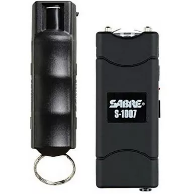 Sabre S7B-HCBK Self Defense Kit (Pepper Spray & Stun Gun), Black