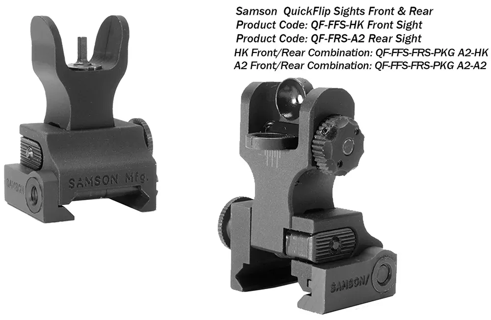 Samson Sight SetFolding HK Front, A2 Rear Black Anodized for AR-15