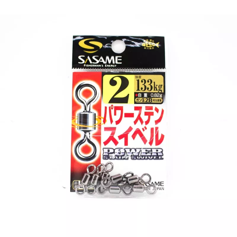 Sasame 210-A Power Stain Swivel Smooth Spin Black Size 2 (0884)