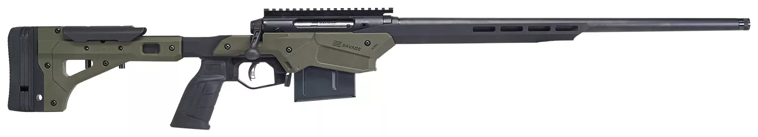Savage Arms Axis II Precision Rifle 30-06 Springfield 5+1 22″ Threaded Barrel Aluminum Chassis AccuTrigger Blk/Grn 57553