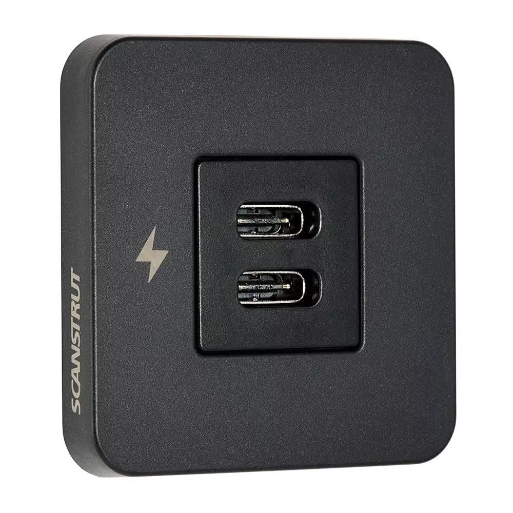 Scanstrut TILE USB-C Interior Charging Socket – 12/24V – Black Bezel