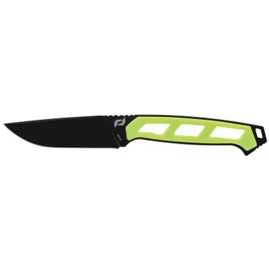 Schrade 1159304 Isolate Drop Point Fixed Knife 4.0" AUS-10 Black Oxide Black, Green Handle