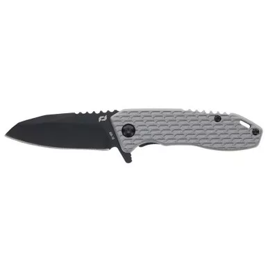 Schrade 1159313 Tenacity Liner Lock Folding Knife 2.5″ AUS-10 Drop Point Blade, Gray Aluminum Handle