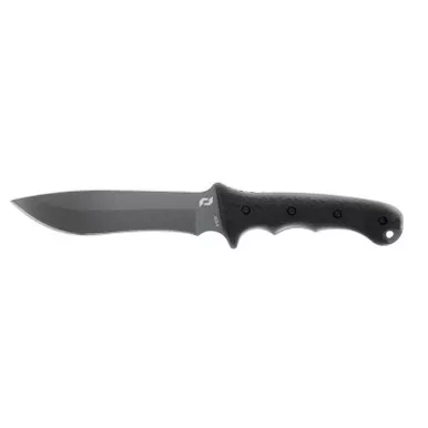 Schrade 1182522 Reckon Fixed Knife 5.9″ AUS-8 Drop Point Blade, Black OverMold Handle