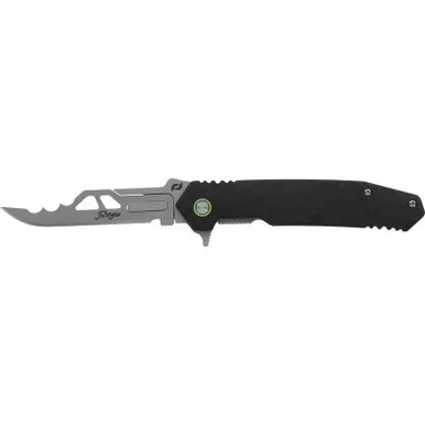 Schrade 1197649 Stryche Enrage 6 Replaceable Blade Folding Knife 2.2" 420A Scalpel Grind Blade, Black Forged Carbon Fiber Handle