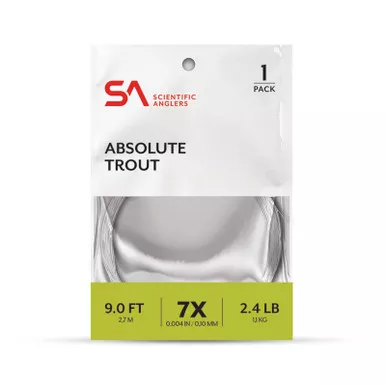 Scientific Anglers Absolute Trout Tapered Leader - 9 Ft. Black 9FT