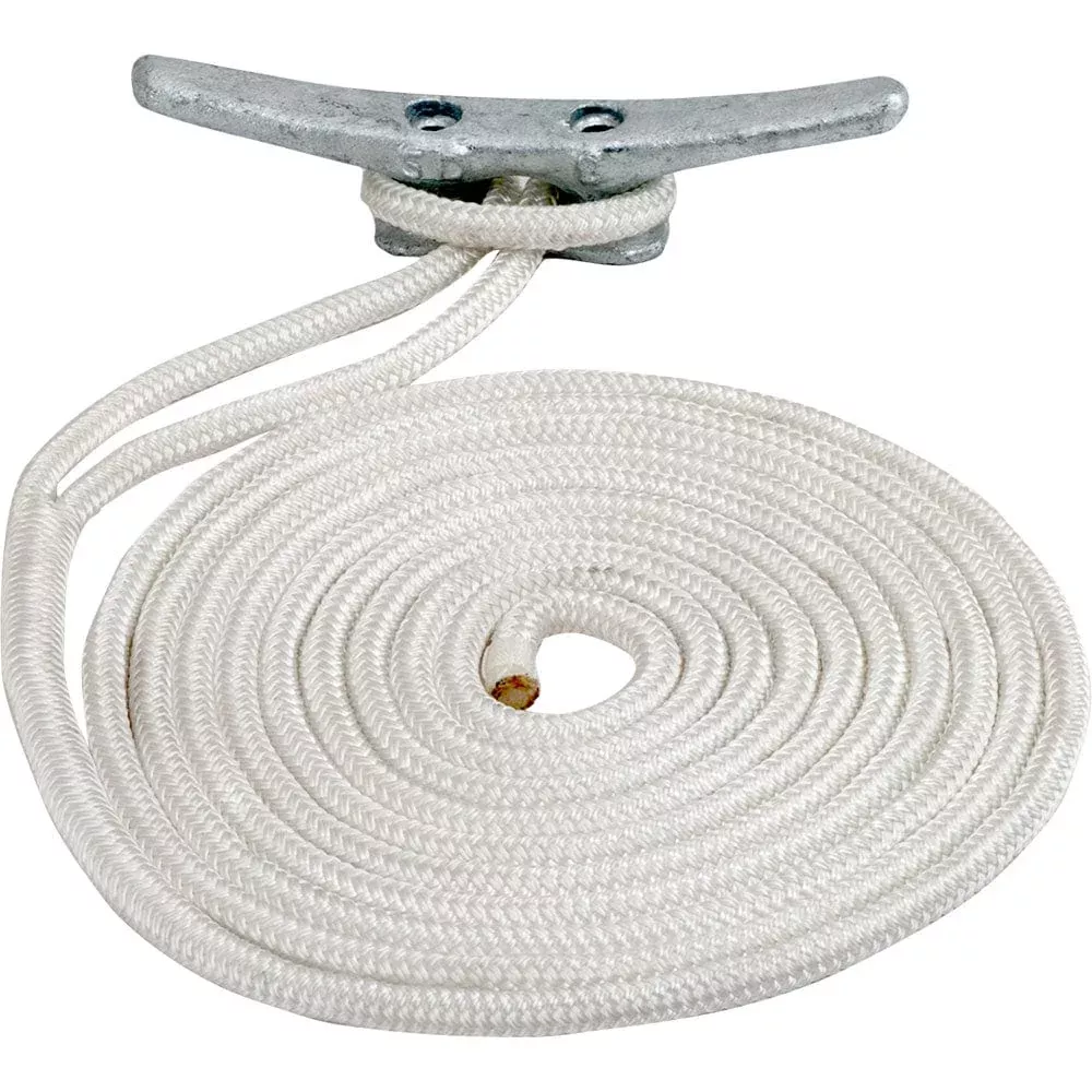 Sea-Dog Double Braided Nylon Dock Line – 3/8″ x 10′ – White