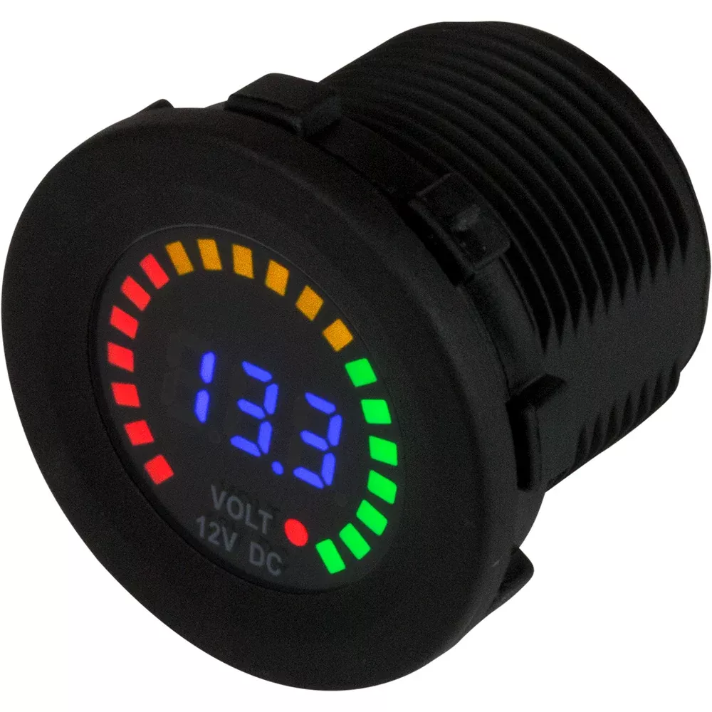 Sea-Dog Rainbow Display Digital Voltmeter – Injection Molded Nylon – 5V-15VDC – 421617