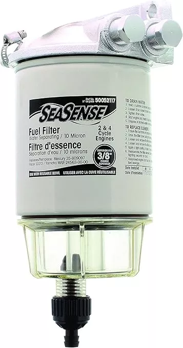 SeaSense Fuel Filter Kit with Clear Bowl And Aluminum Head #50052116