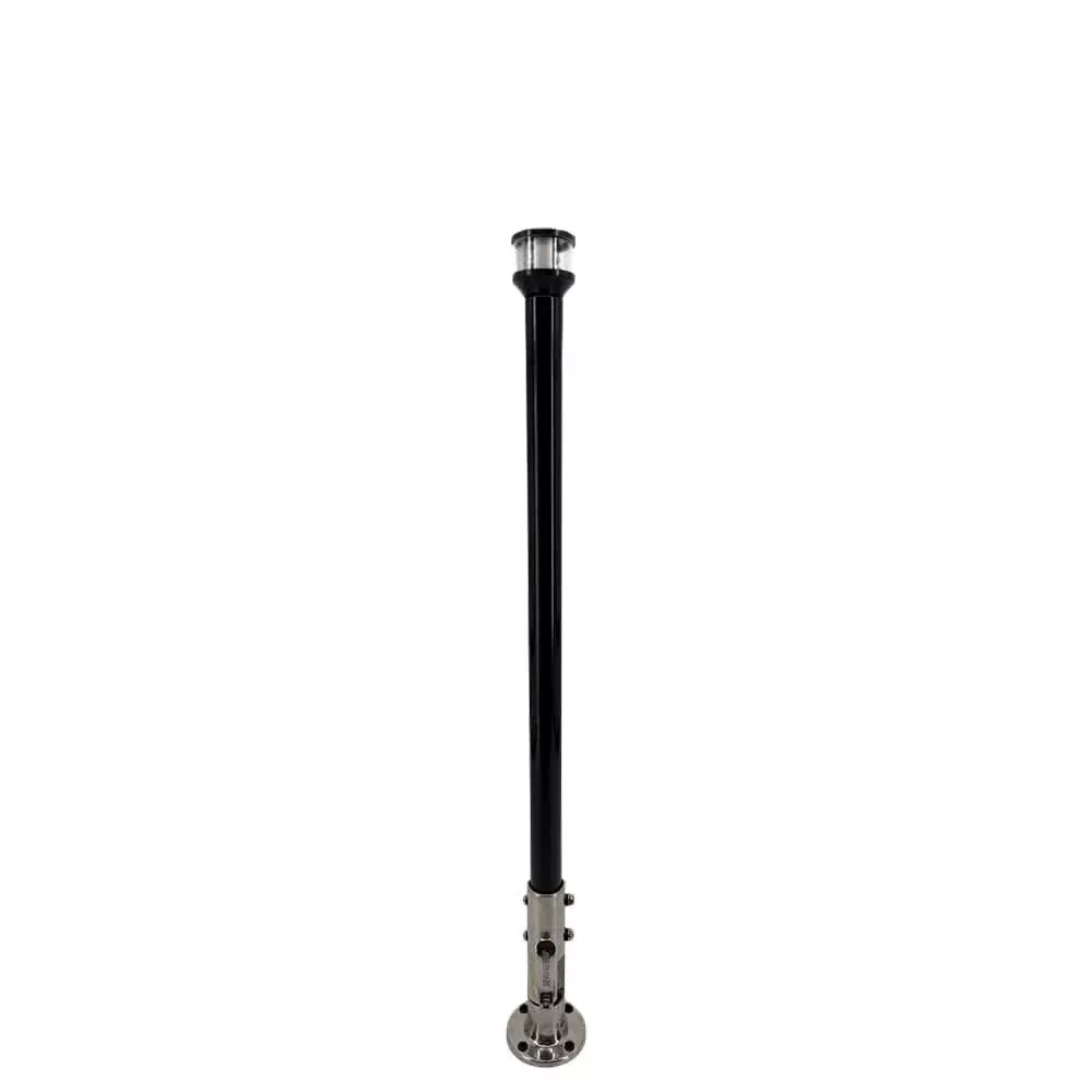 Seaview 12-Inch Manually Folding Marine Light Post with 316 Stainless Steel Base and LTBLED12C5 Navigation Light – Black
