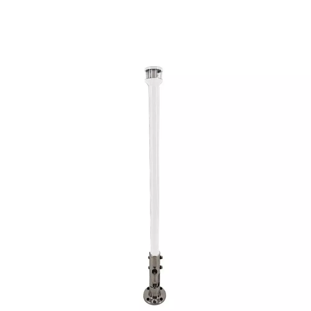 Seaview 12-Inch Manually Folding Marine Light Post with Stainless Steel Base and Navigation Light * White - SVMHB112LEDSSW