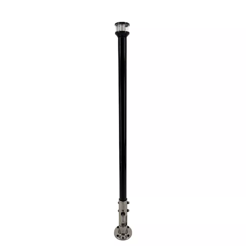 Seaview 24-Inch Manually Folding Marine Light Post with Stainless Steel Base and Navigation Light - White