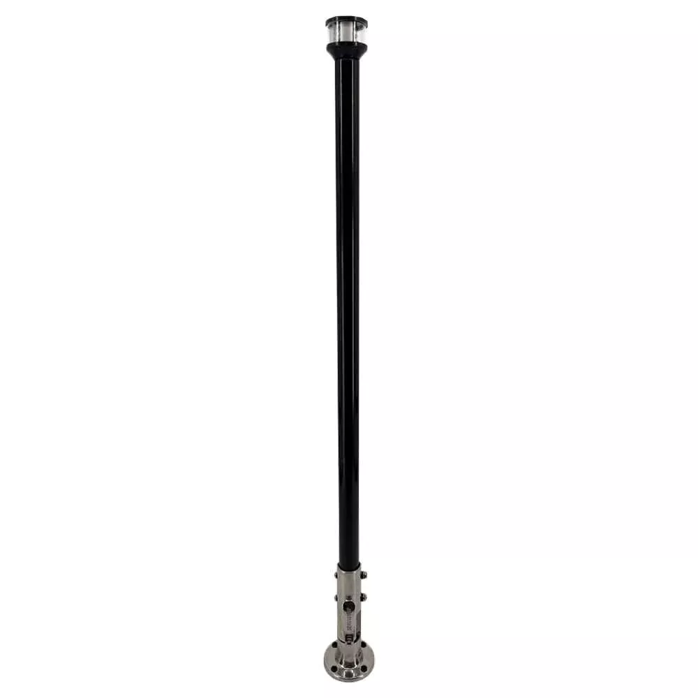 Seaview 36-Inch Manually Folding Light Post with Stainless Steel Base and Navigation Light – Black