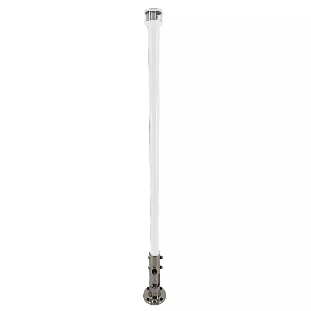 Seaview 36-Inch Manually Folding Marine Light Post with Stainless Steel Base and Navigation Light – White