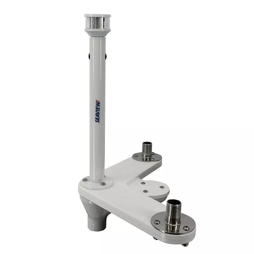 Seaview Triple Mount Adapter w/C5 Certified LED Light 12″ Post & Threaded 1″-14 Thread Bases f/GPS Units