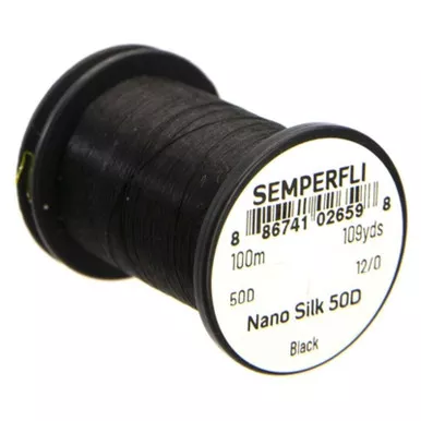 Semperfli Nano Silk 50D 12/0 Black Spool