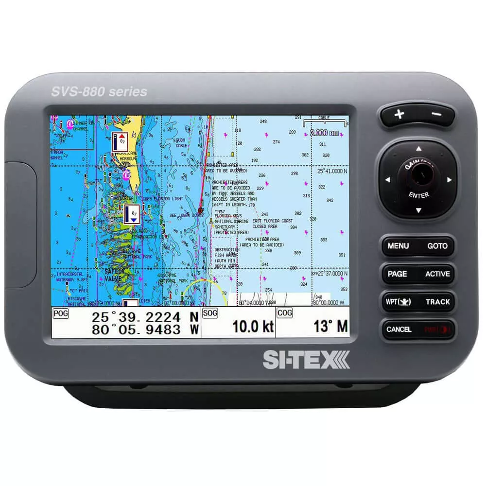 SI-TEX GPS Chart-Dual Frequency 600W Sonar System - 8 Color LCD w/Internal & External GPS Antenna & C-MAP 4D Card - SVS-880CFE+