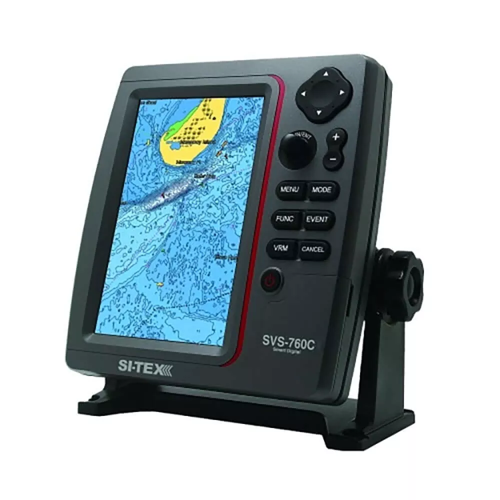 SI-TEX Standalone 7 GPS Chart Plotter System w/Color LCD, External GPS Antenna & C-MAP 4D Card – SVS-760C+