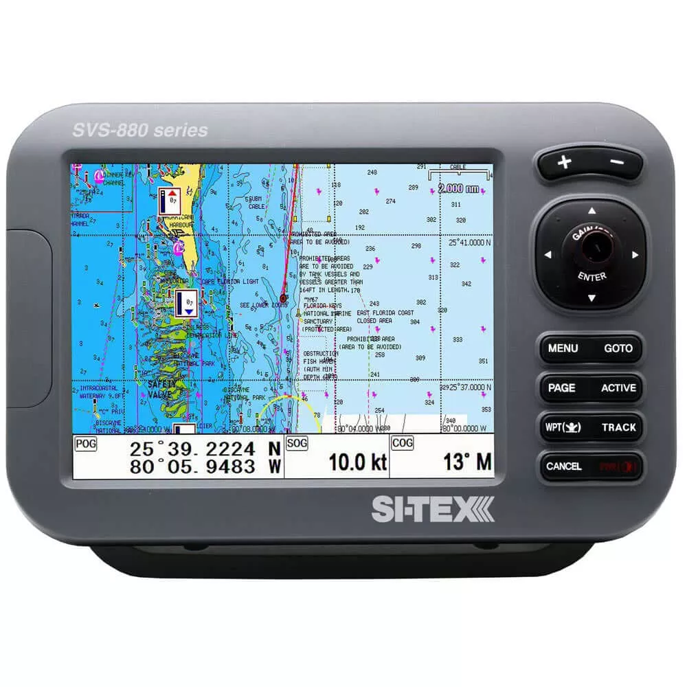 SI-TEX Standalone 8 Chart Plotter System w/Color LCD, Internal GPS Antenna & C-MAP 4D Card - SVS-880C+