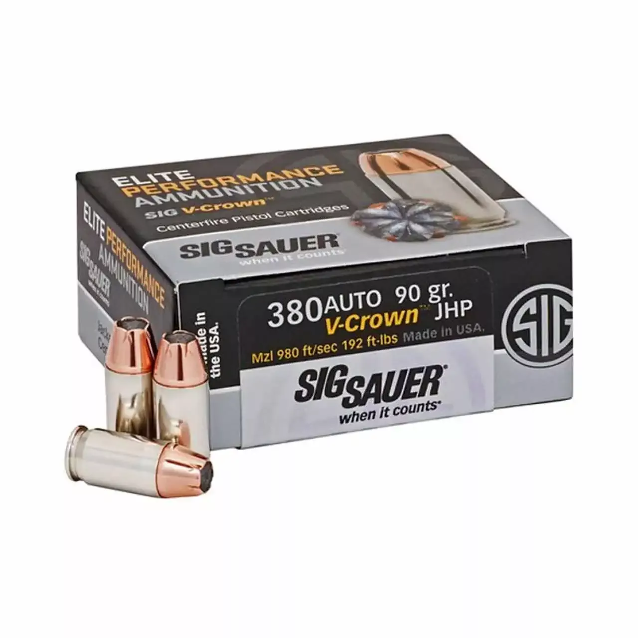 Sig Sauer 380 ACP90gr V-Crown 50rd - Box