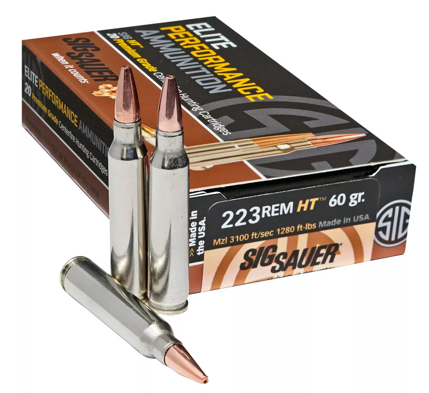 Sig Sauer Elite Copper Hunting 223 Rem. 60 Gr. Copper Solid 20/Box