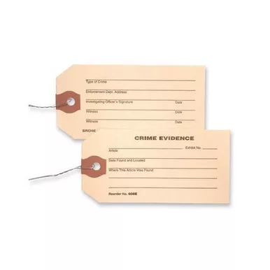 Sirchie 608E Evidence Tags 3.5" x 1.875" Pre-Printed (100 Pack)