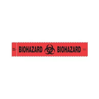 Sirchie BIO400 SirchMARK Biohazard Integrity Strips, Red, 1 3/8" x 7", 100 Pack