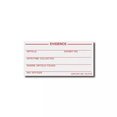 Sirchie EIL01R SirchSeal Evidence Identification Labels, 1.5" x 3", Roll of 100