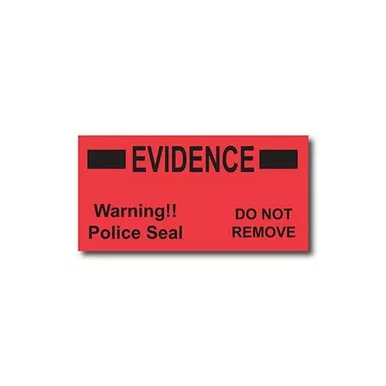 Sirchie EIL02 Evidence "Police Seal" Labels, 1.5" x 3", 100 Pack
