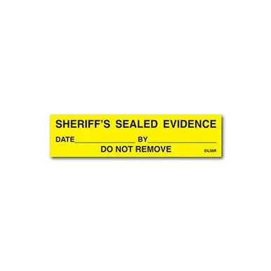 Sirchie EIL08R Sheriff's Sealed Evidence Lables, 1" x 4", Roll of 250