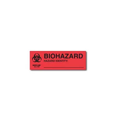 Sirchie EIL16R Biohazard Hazard Identity Labels, 1" x 3" (Roll of 250)