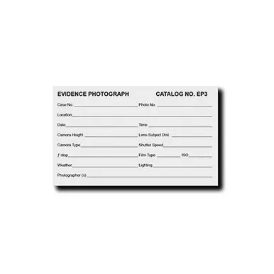 Sirchie EP3 Evidence Photo Label, 4" x 2.75", 100 Pack