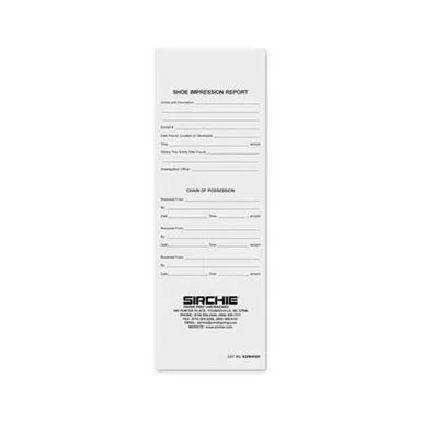 Sirchie EZID402C Inkless Impression Cards, 5.5" x 16.5", 200 Pack