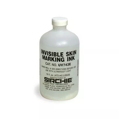 Sirchie Fluorescent Invisible Skin Marking Ink (Pass In-Pass Out)