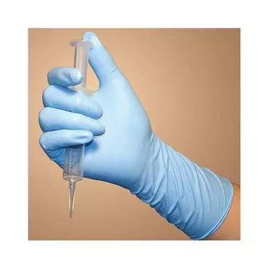 Sirchie Long Cuff Powder Free Nitrile Gloves, Blue