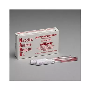 Sirchie NAR10013 NARK Test Modified Cobalt-Thiocyanate Reagent (Cocaine Freebase/Crack), Box of 10
