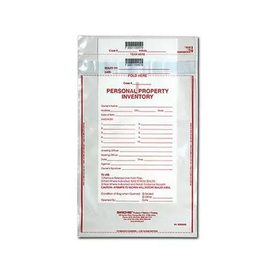 Sirchie Personal Property Inventory Bags, 9" x 12"