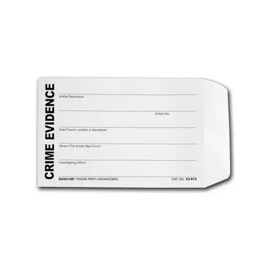Sirchie Pre-Printed White Evidence Envelopes (100 Pack)
