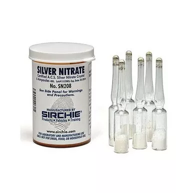 Sirchie SN208 Silver Nitrate Crystal Ampoules, Set of 6