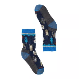 Smartwool Kids' Hike Critter Cache Crew Socks - Deep Navy - L