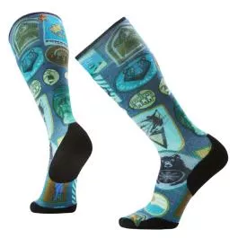Smartwool Unisex Ski Explorer Print Over The Calf Socks - Deep Navy - L