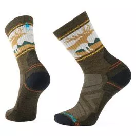 Smartwool Women's Hike Mountain Moose Crew Socks - Military Olive - L