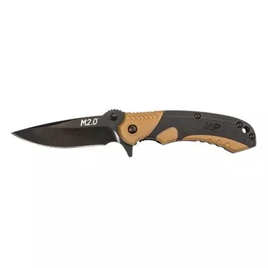 Smith & Wesson 1085905 M&P M2.0Finger Actuator Liner Lock Folding Knife 2.67" 8Cr13MoV Black Oxide Coated High Carbon Stainless Steel Drop Point Edge, Aluminum & Nylon Handle