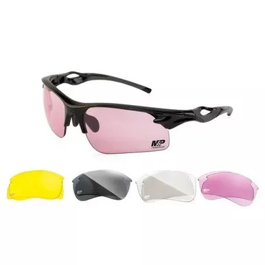 Smith & Wesson 110175 Harrier Half Frame Shooting Glasses Interchangeable Lens - Black Frame